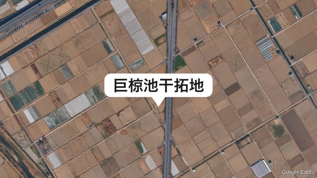 Google Earthで見た巨椋池干拓地