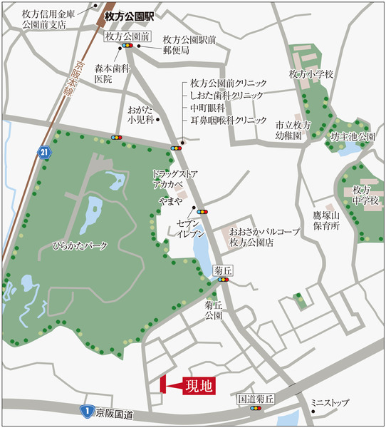 エクセランド菊丘地図